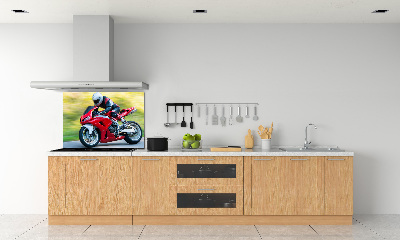 Rivestimento parete cucina con stampa di una motocicletta