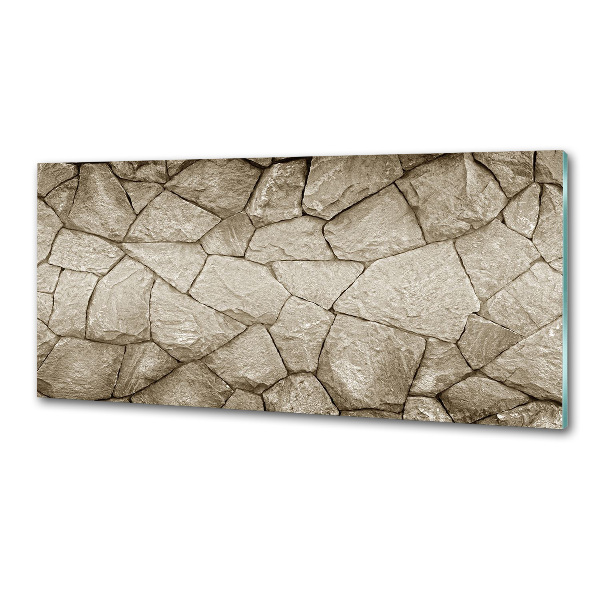 Pannello paraschizzi cucina con motivo di muro di pietra