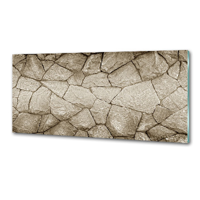 Pannello paraschizzi cucina con motivo di muro di pietra