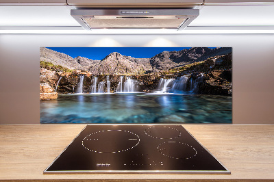 Pannello paraschizzi cucina con stampa raffigurante una cascata di montagna