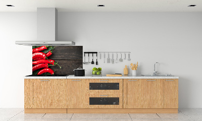 Rivestimento parete cucina con motivo di peperoncini