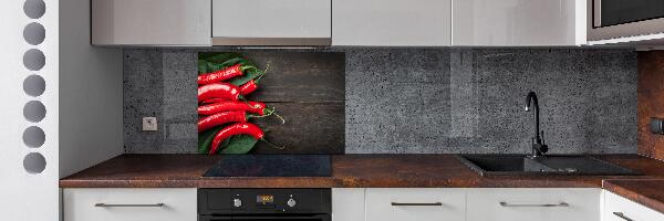 Rivestimento parete cucina con motivo di peperoncini