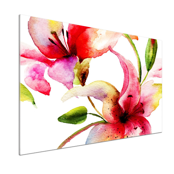 Pannello paraschizzi cucina con motivo a giglio