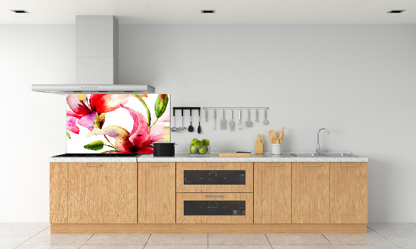 Pannello paraschizzi cucina con motivo a giglio