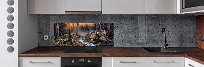 Pannello paraschizzi cucina con decorazione raffigurante un branco di lupi