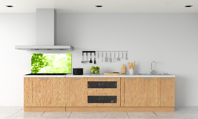 Rivestimento parete cucina con motivo a foglie