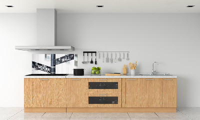 Pannello paraschizzi cucina con stampa a tema Wall Street