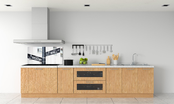 Pannello paraschizzi cucina con stampa a tema Wall Street