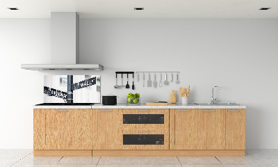 Pannello paraschizzi cucina con stampa a tema Wall Street