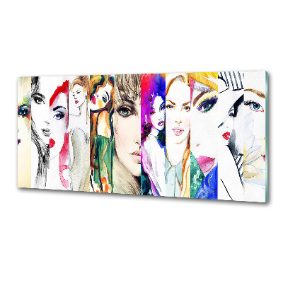 Rivestimento parete cucina con stampa di ritratti femminili