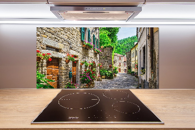 Rivestimento parete cucina con motivo 'Una strada affascinante' per interno