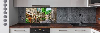 Rivestimento parete cucina con motivo 'Una strada affascinante' per interno