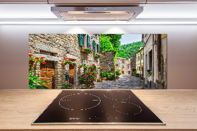 Rivestimento parete cucina con motivo 'Una strada affascinante' per interno