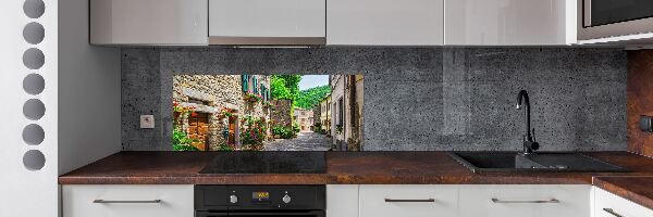 Rivestimento parete cucina con motivo 'Una strada affascinante' per interno