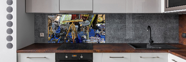 Pannello paraschizzi cucina in stile antiquariato