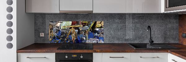 Pannello paraschizzi cucina in stile antiquariato