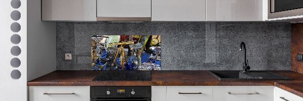 Pannello paraschizzi cucina in stile antiquariato