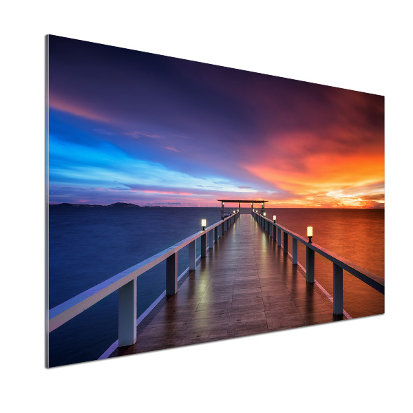 Rivestimento parete cucina in finitura effetto ponte di legno