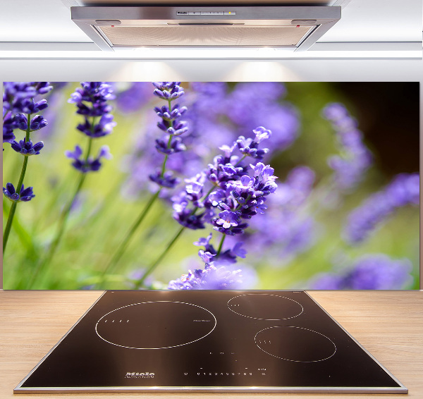 Rivestimento parete cucina con motivo lavanda