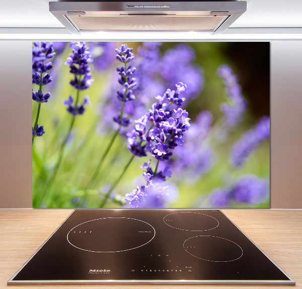 Rivestimento parete cucina con motivo lavanda
