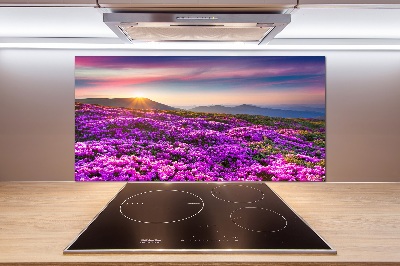 Pannello paraschizzi cucina con decorazione con fiori di montagna