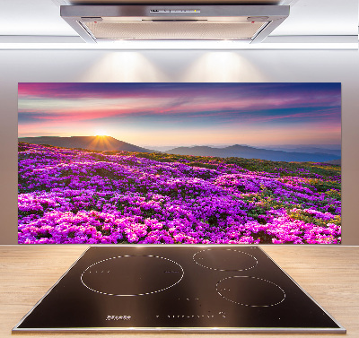 Pannello paraschizzi cucina con decorazione con fiori di montagna