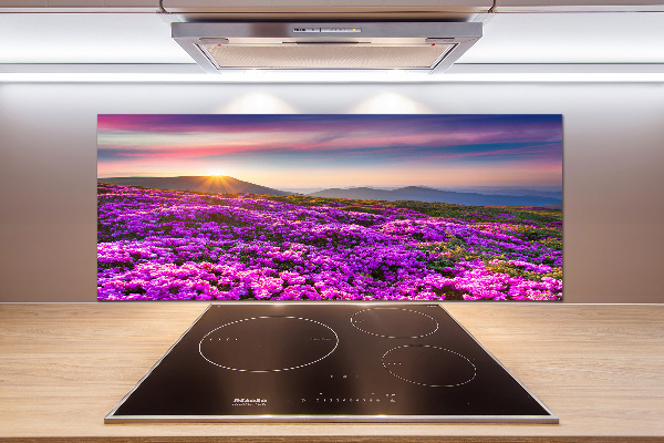 Pannello paraschizzi cucina con decorazione con fiori di montagna