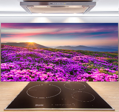 Pannello paraschizzi cucina con decorazione con fiori di montagna