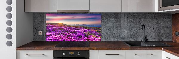 Pannello paraschizzi cucina con decorazione con fiori di montagna