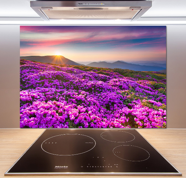 Pannello paraschizzi cucina con decorazione con fiori di montagna