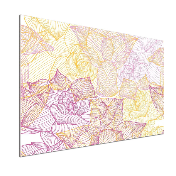 Pannello retrocucina con motivo floreale