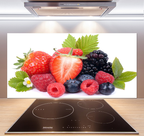 Pannello paraschizzi cucina con decorazione Frutti di bosco