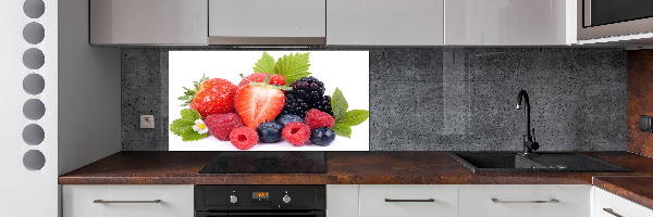 Pannello paraschizzi cucina con decorazione Frutti di bosco