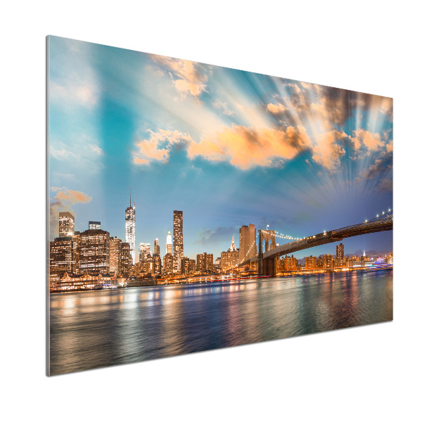 Rivestimento parete cucina con motivo Ponte di Brooklyn