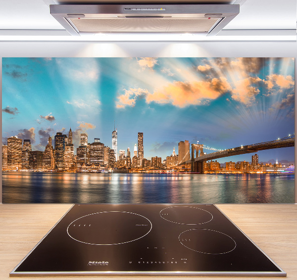 Rivestimento parete cucina con motivo Ponte di Brooklyn