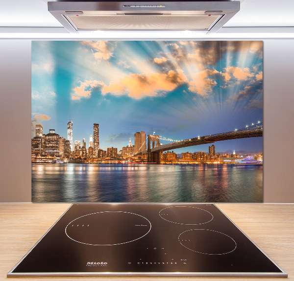 Rivestimento parete cucina con motivo Ponte di Brooklyn