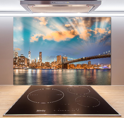 Rivestimento parete cucina con motivo Ponte di Brooklyn