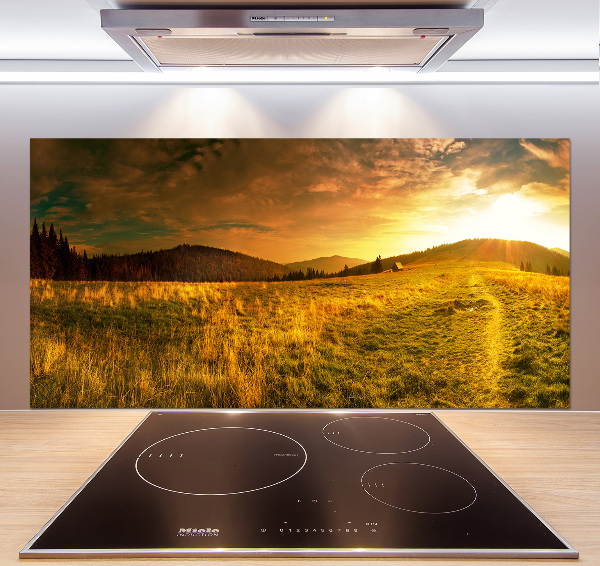 Pannello retrocucina con stampa del panorama dei Monti Tatra