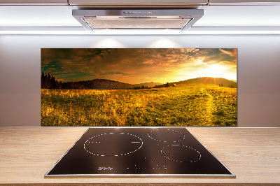 Pannello retrocucina con stampa del panorama dei Monti Tatra