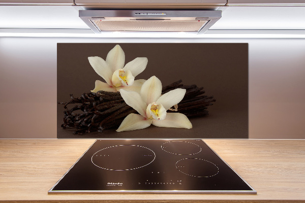 Rivestimento parete cucina con motivo di baccelli di vaniglia