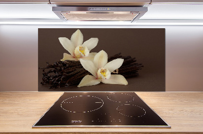 Rivestimento parete cucina con motivo di baccelli di vaniglia