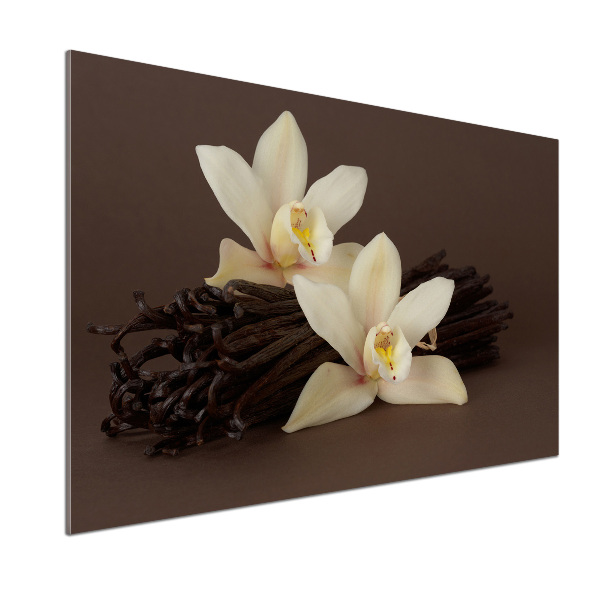 Rivestimento parete cucina con motivo di baccelli di vaniglia