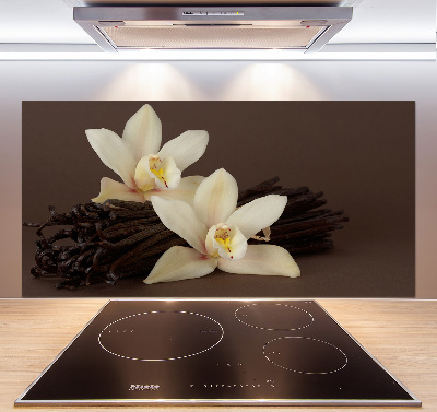 Rivestimento parete cucina con motivo di baccelli di vaniglia