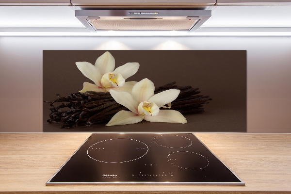 Rivestimento parete cucina con motivo di baccelli di vaniglia