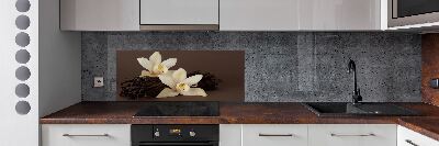 Rivestimento parete cucina con motivo di baccelli di vaniglia