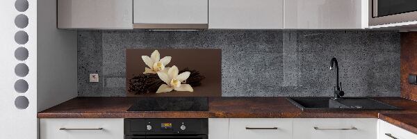 Rivestimento parete cucina con motivo di baccelli di vaniglia
