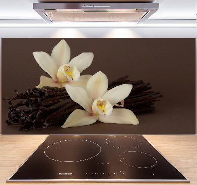 Rivestimento parete cucina con motivo di baccelli di vaniglia