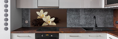 Rivestimento parete cucina con motivo di baccelli di vaniglia