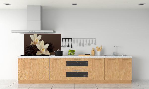 Rivestimento parete cucina con motivo di baccelli di vaniglia