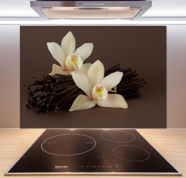 Rivestimento parete cucina con motivo di baccelli di vaniglia